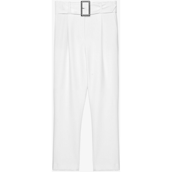 Uterqüe BUNDFALTENHOSE MIT SCHNALLE 00139260 Spodnie materiałowe white UT421A03M