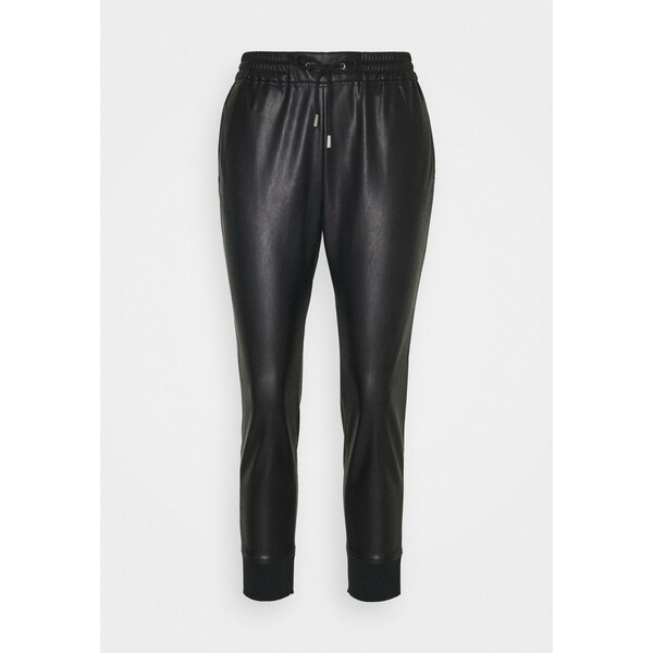 Rich & Royal JOGG PANTS FAKE LEATHER Spodnie materiałowe black RI521A03Z