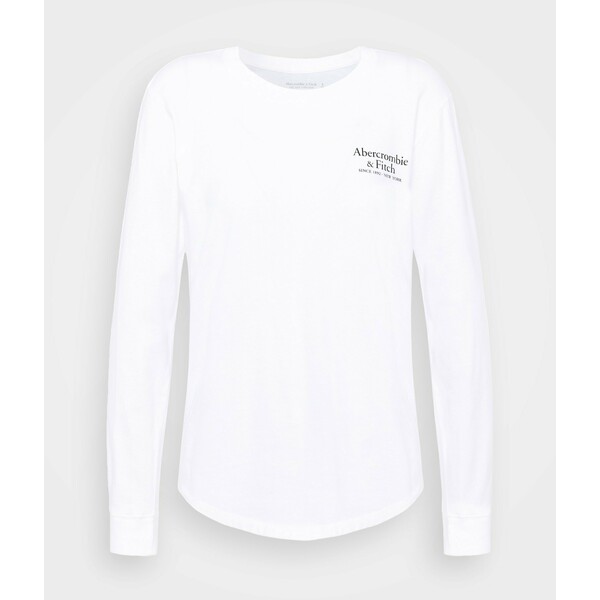 Abercrombie & Fitch LONGSLEEVE PRINT LOGO TEE Bluzka z długim rękawem white A0F21D0H4
