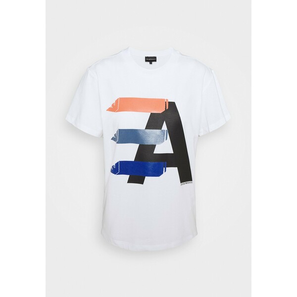 Emporio Armani T-shirt z nadrukiem bianco ottico EA821D012