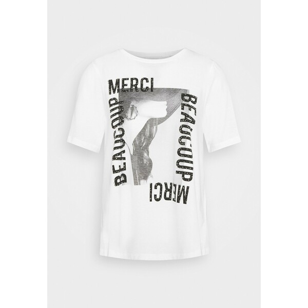 Rich & Royal MERCI BEAUCOUP T-shirt z nadrukiem black RI521D0CT