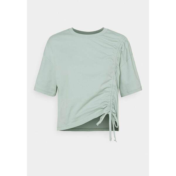Gina Tricot Petite ARNA PETIT DRAWSTRING T-shirt z nadrukiem aqua grey GIL21D001
