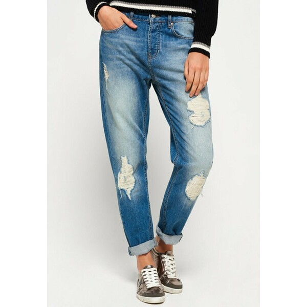 Superdry Jeansy Relaxed Fit bleu pailleté SU221N01Q