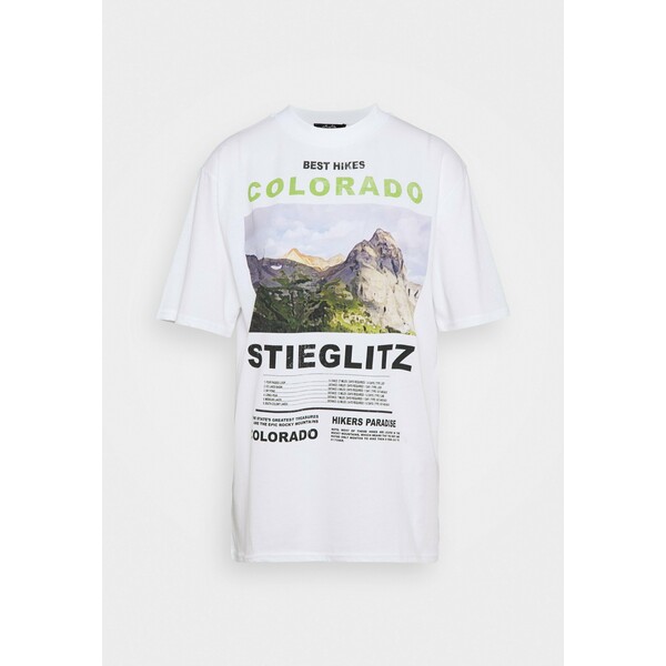 Stieglitz OUT AND BACK T-shirt z nadrukiem white S2L21D00J
