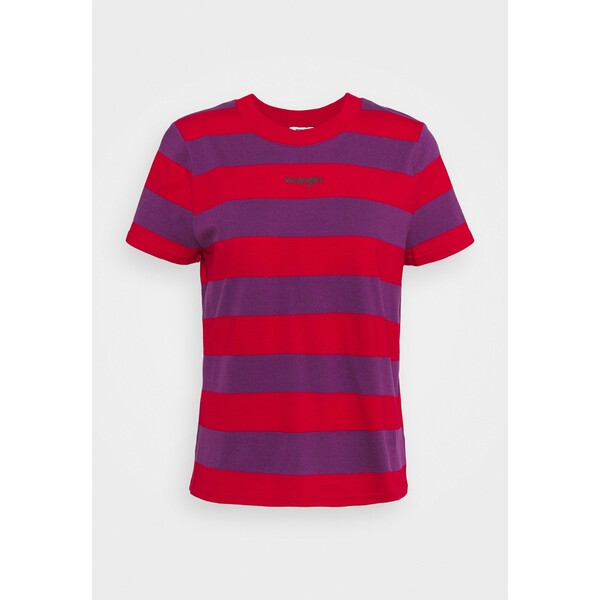 Wrangler HIGH RIB REGULAR TEE T-shirt z nadrukiem infrared WR121D04N