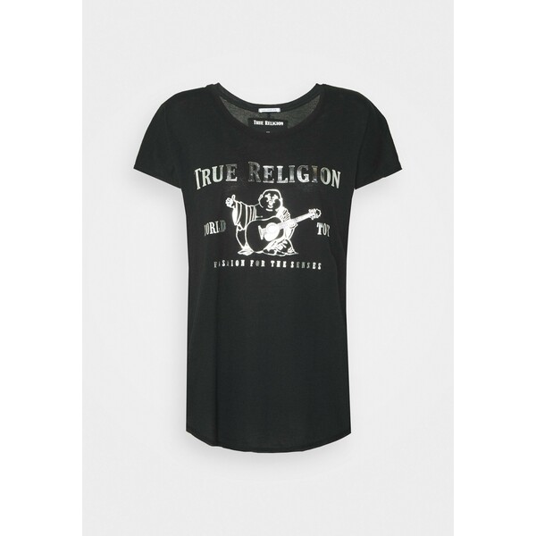 True Religion CREW RELAX CLASSIC LOGO T-shirt z nadrukiem black TR121D08D