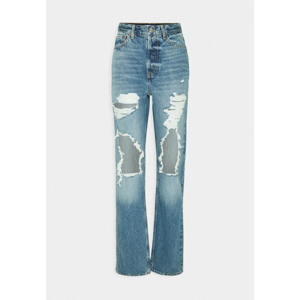 Topshop Tall DESTROY DAD Jeansy Relaxed Fit blue TOA21N02I