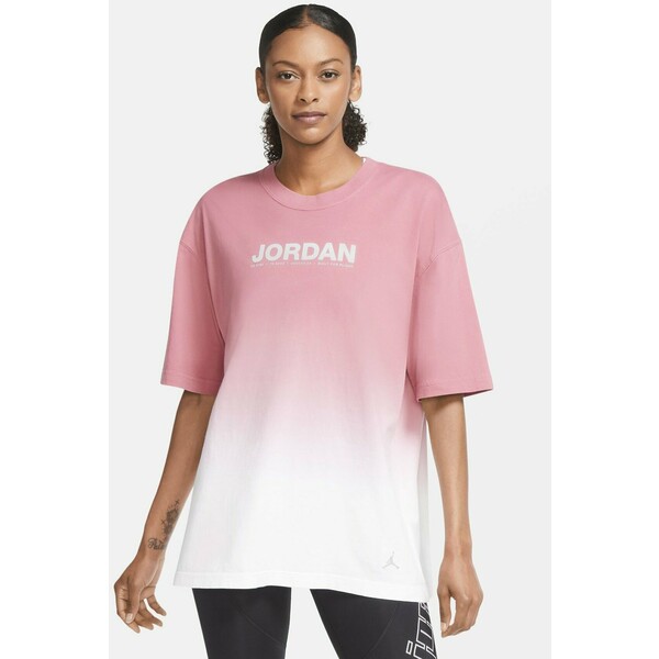 Jordan OVERSIZE TEE T-shirt z nadrukiem white/desert berry/black JOC21D002