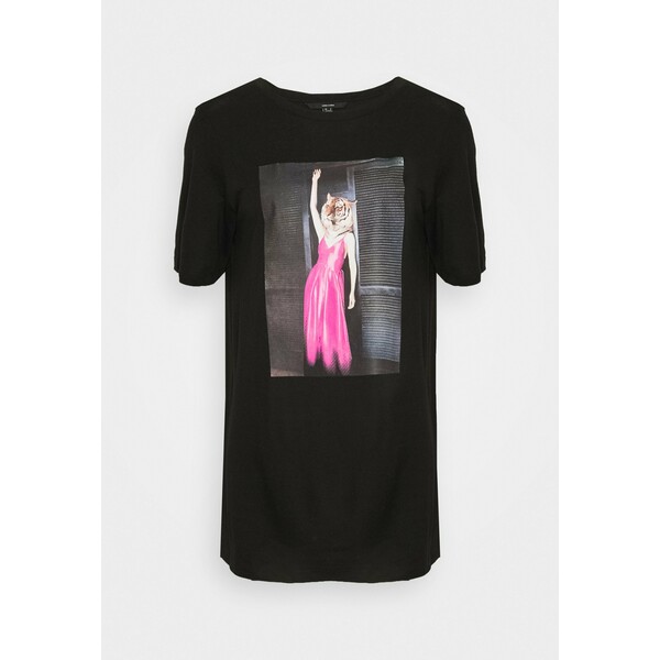 Vero Moda Tall VMINDY LONG T-shirt z nadrukiem black VEB21D018
