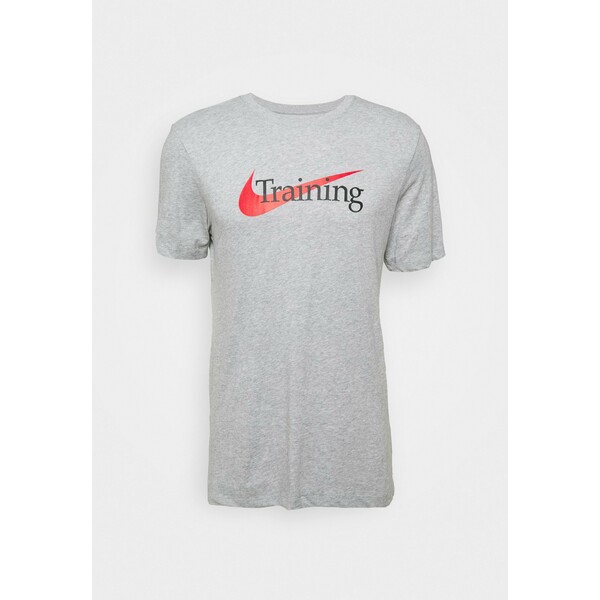 Nike Performance TEE TRAINING T-shirt z nadrukiem grey heather N1242D33J-C11