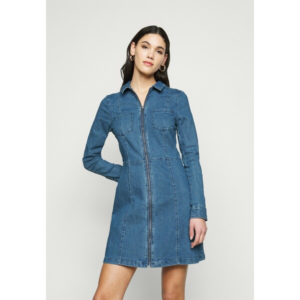 Noisy May Tall NMLISA ZIP DRESS Sukienka jeansowa medium blue denim NOB21C027
