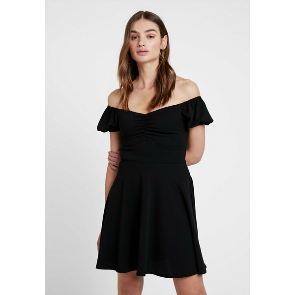 New Look GO RUCHED FRONT MILKMAID Sukienka z dżerseju black NL021C122