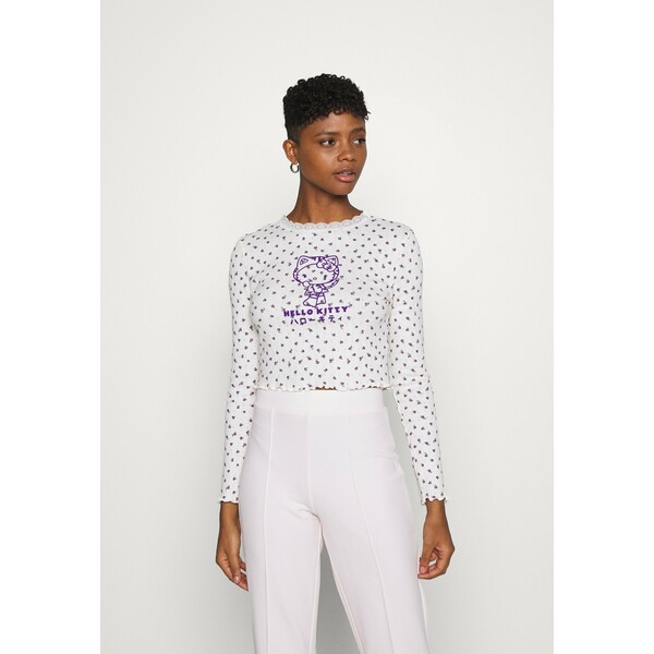 NEW girl ORDER POINTELLE Bluzka z długim rękawem purple/cream NEM21D022