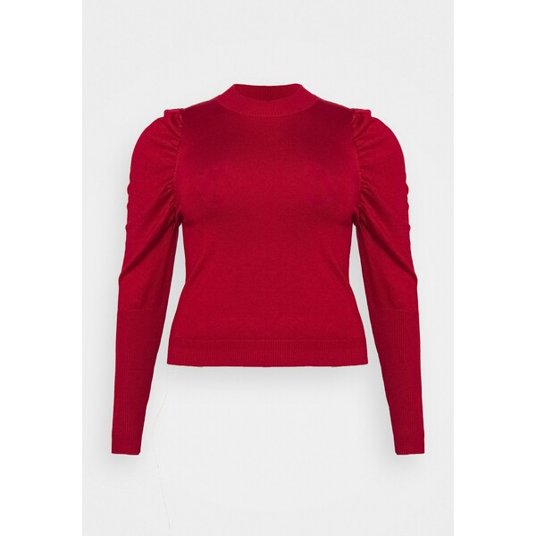 Glamorous Curve CROPPED JUMPER WITH RIBBED HEMS PUFF LONG SLEEVES Sweter scarlet GLA21I011