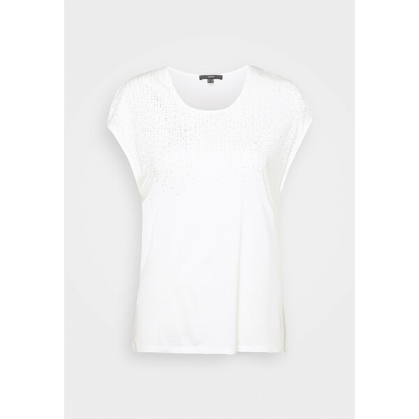 Esprit Collection FOIL TEE T-shirt z nadrukiem offwhite ES421D0MG
