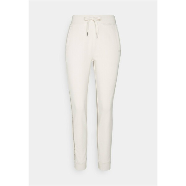 Calvin Klein Jeans LOGO PANTS Spodnie treningowe white sand C1821A03T