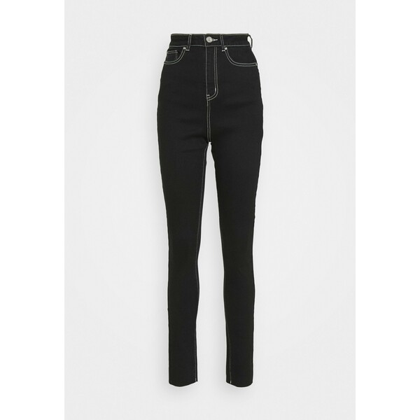 Missguided Tall CONTRAST STITCH SINNER Jeansy Skinny Fit black MIG21N03D