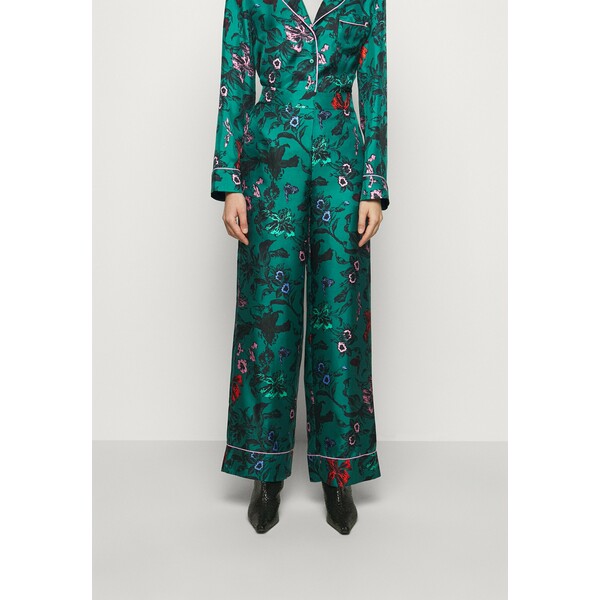 Diane von Furstenberg LETICIA Spodnie materiałowe multi/emerald DF221A00D