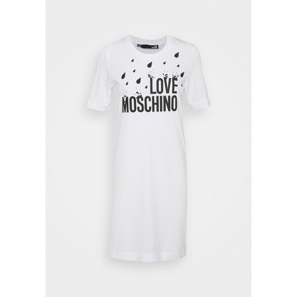 Love Moschino Sukienka z dżerseju optical white LO921C06H
