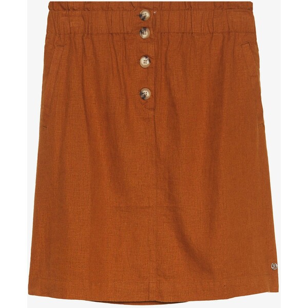 TOM TAILOR DENIM SKIRT WITH BUTTON DETAIL Spódnica trapezowa mango brown TO721B05T