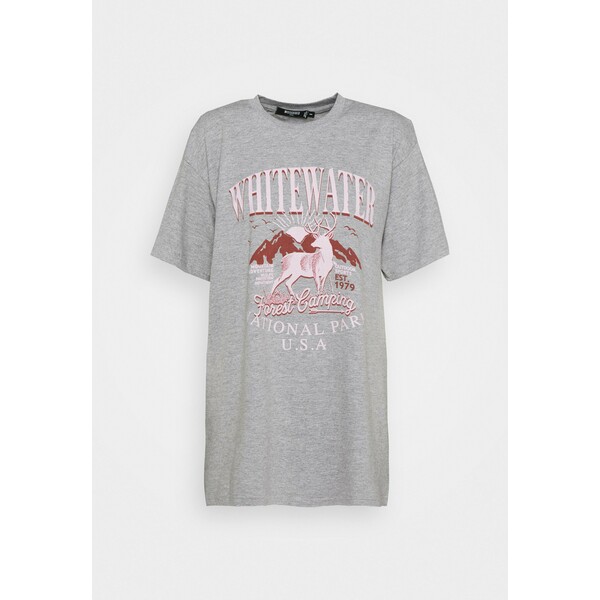 Missguided Tall WHITEWATER GRAPHIC T-shirt z nadrukiem grey MIG21D03V