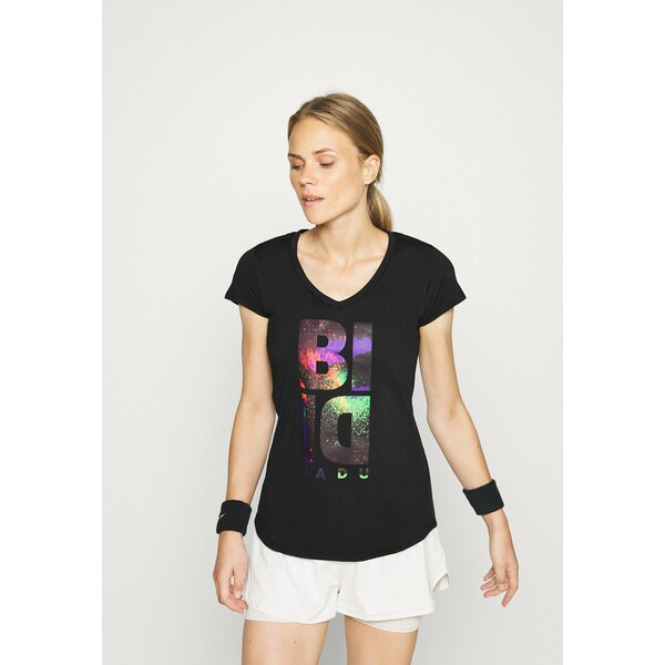BIDI BADU ISELA LIFESTYLE TEE T-shirt z nadrukiem black/neon BIJ41D012