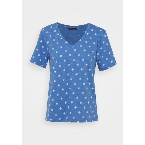 Marks & Spencer London SLUB V TEE T-shirt z nadrukiem blue QM421D028