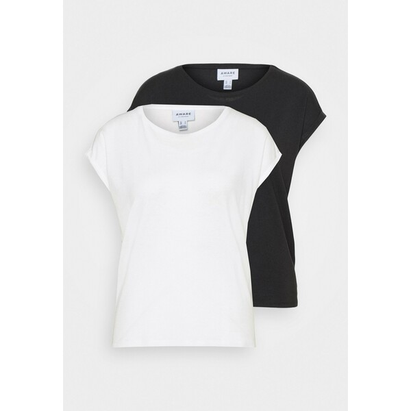 Vero Moda Petite VMAVA PLAIN 2PACK T-shirt basic black/snow white VM021E070