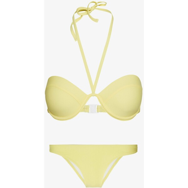 Missguided HALTER NECK MOULDED CLASP BACK TOP AND BOOMERANG BOTTOMS SET Bikini yellow M0Q81L02B