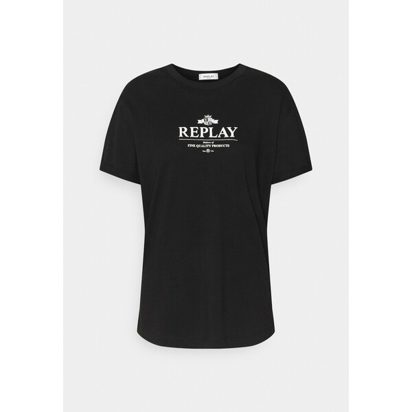 Replay T-shirt z nadrukiem black RE321D084