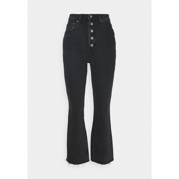 Abercrombie & Fitch CURVE KICK FLARE WITH BUTTON DETAIL Jeansy Dzwony black A0F21N02R