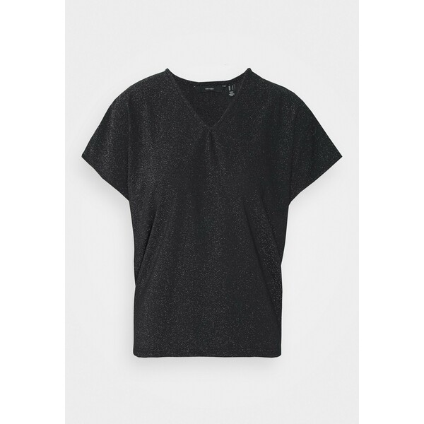 Vero Moda Tall VMJELINA WIDE TOP BOO TALL T-shirt z nadrukiem black/silver lurex VEB21D019