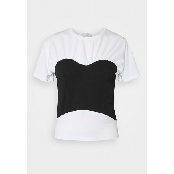 Little Mistress Petite FAKE CORSET DETAIL T-shirt z nadrukiem black LQ221D004