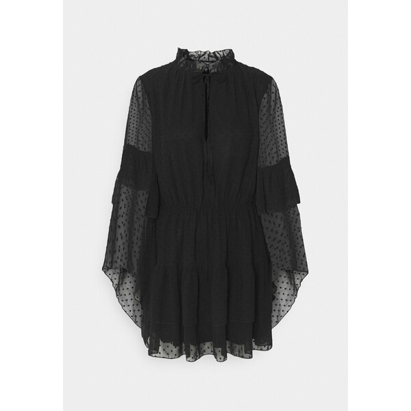 Missguided Petite KEYHOLE FLUTTER SMOCK DRESS DOBBY Sukienka letnia black M0V21C0FI