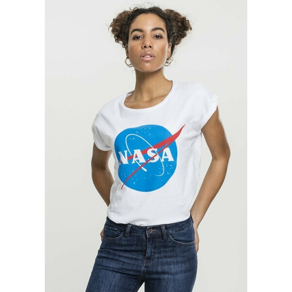 Merchcode NASA INSIGNIA TEE T-shirt z nadrukiem white MEJ21D00G
