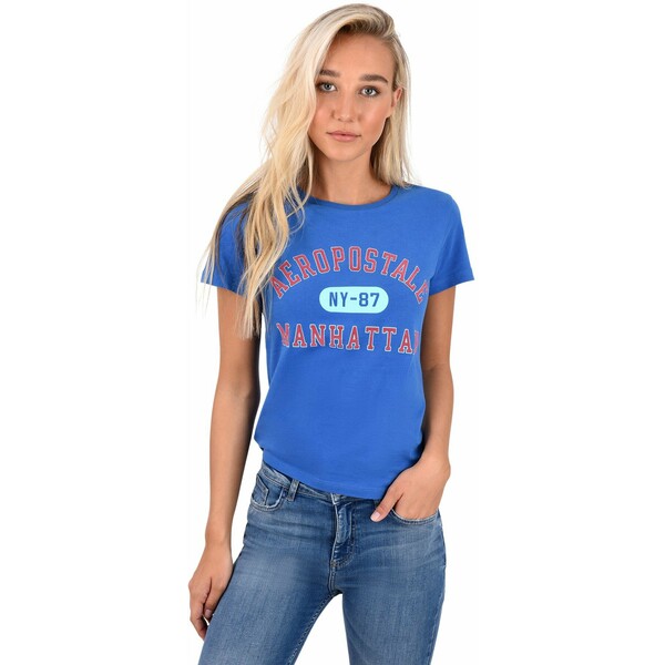 AÉROPOSTALE MANHATTAN T-shirt z nadrukiem blue AEI21D004