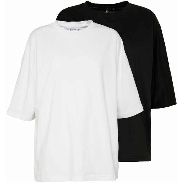 Missguided DROP SHOULDER OVERSIZED 2 PACK T-shirt basic white/black M0Q21D0B3