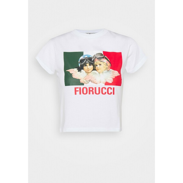 Fiorucci SPEED QUEEN CROP TEE T-shirt z nadrukiem white FI921D01A