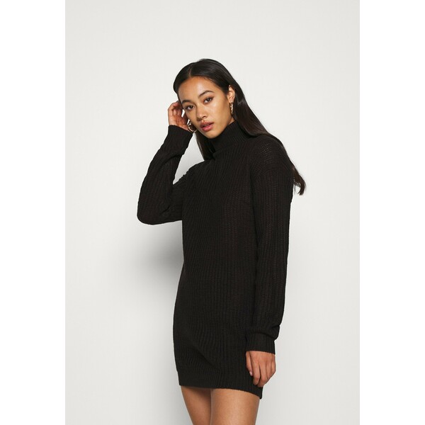 Missguided ROLL NECK BASIC DRESS Sukienka dzianinowa black M0Q21C1N3