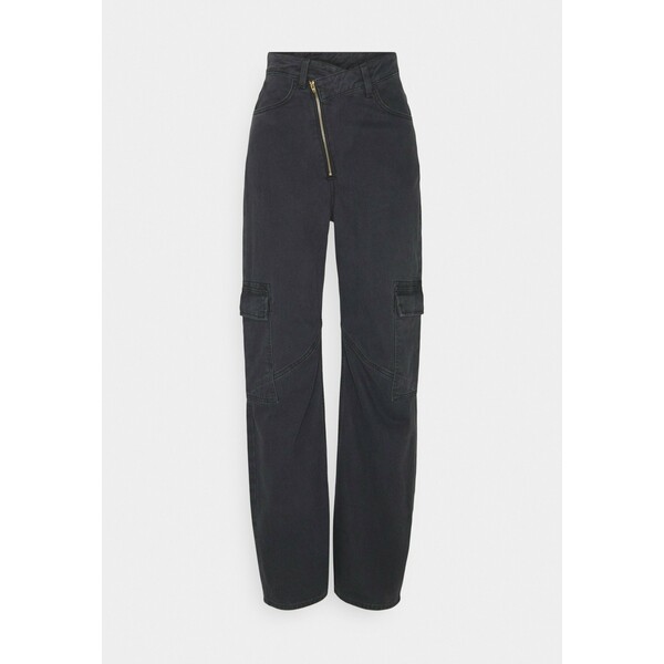 Weekday ABEL TROUSERS Jeansy Straight Leg washed black WEB21N03O