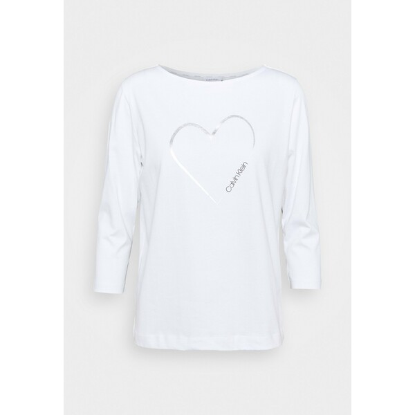 Calvin Klein VALENTINES Bluzka z długim rękawem bright white 6CA21D03T