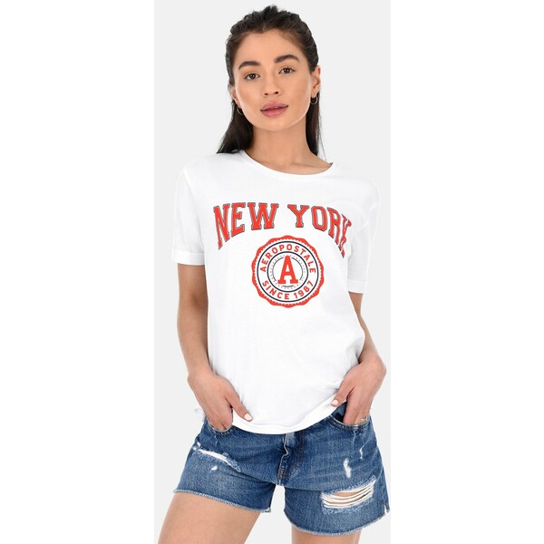AÉROPOSTALE NEW YORK T-shirt z nadrukiem white AEI21D003