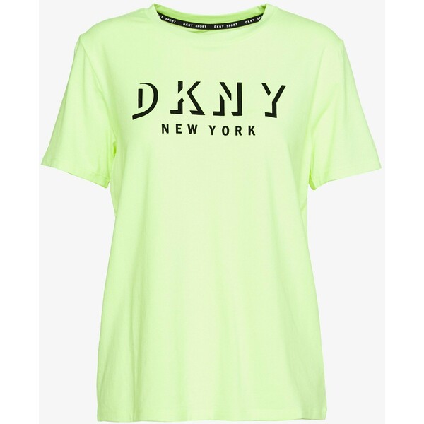 DKNY SHORT SLEEVE FLOCKED SHADOW LOGO CREWNECK TEE T-shirt z nadrukiem zest DK141D015