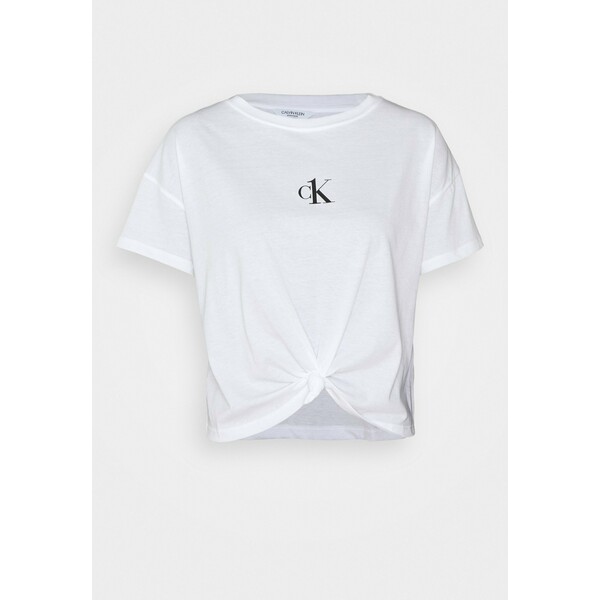 Calvin Klein Swimwear CROPPED Koszulka do spania classic white C1781H01A
