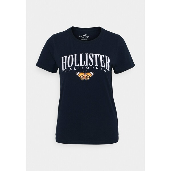 Hollister Co. TECH CORE T-shirt z nadrukiem navy blazer H0421D09M