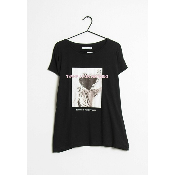 Violeta by Mango T-shirt z nadrukiem black ZIR003XKN