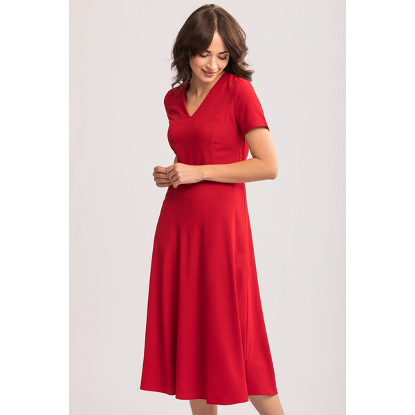 Quiosque Czerwona rozkloszowana sukienka 4KN002601