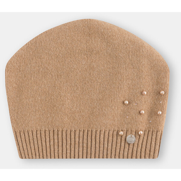 Quiosque Beżowa czapka z perłową aplikacją 5KD073273