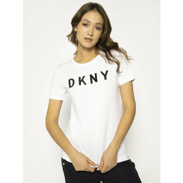 DKNY T-Shirt P9DH6CNA Biały Regular Fit