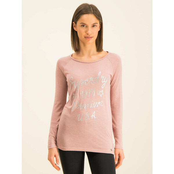 Superdry Sweter Parton Graphic W6000020A Różowy Regular Fit